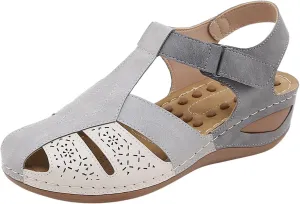 Women's Causal Closed Toe Wedges Sandals Summer Comfortable Ankle Strap Beach Dressy Sandal Water Slides Women