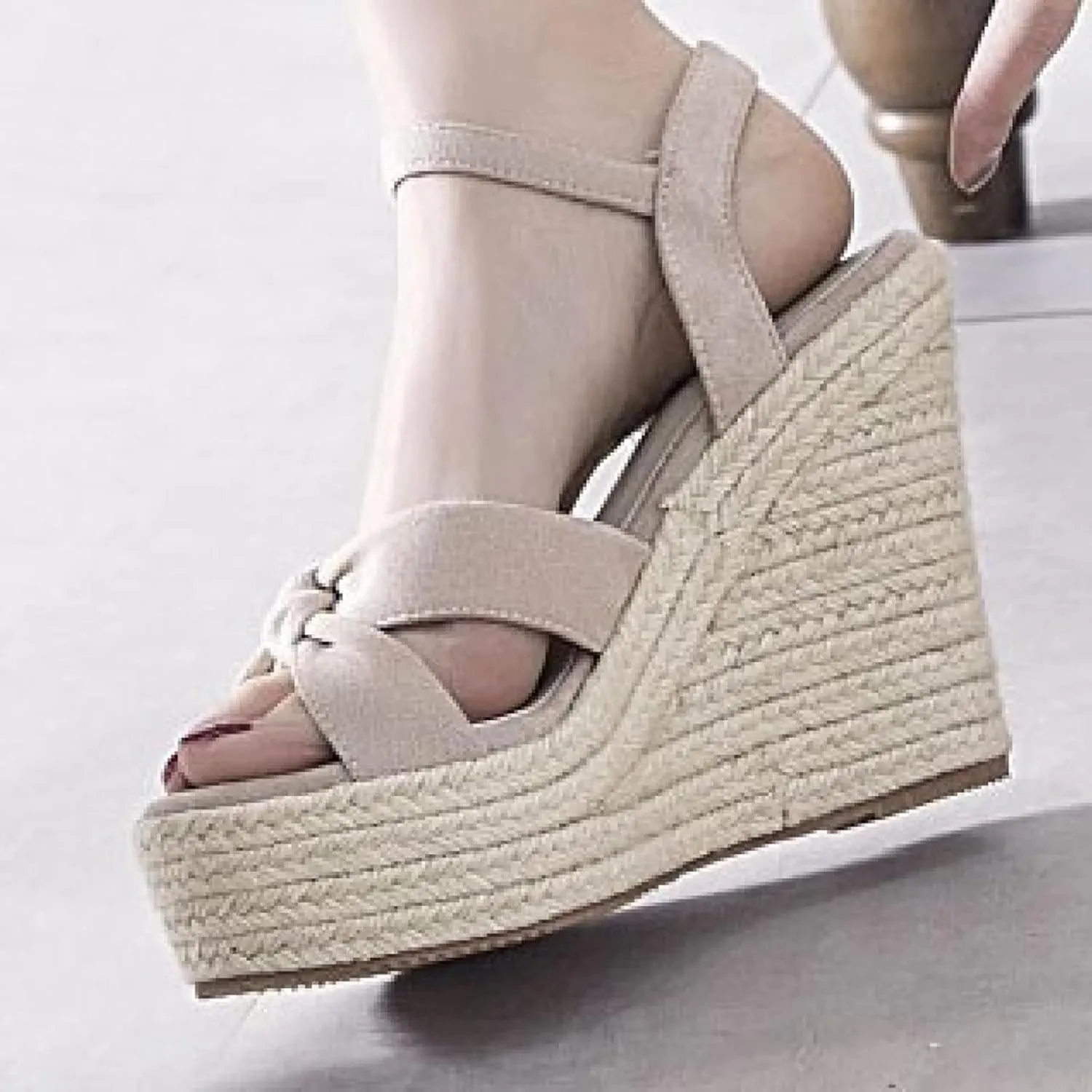 Women's High-heeled Wedge Sandals Cute Butterfly Dew Toe Summer Platform Dating Shoes Ankle Strap Party