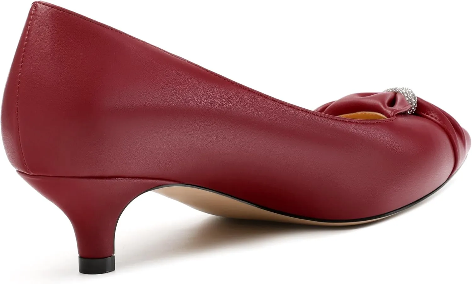 Womens Kitten Heel Pumps, Pointed Toe Dress Pumps for Women, Daily Pumps Shoes with Bow Tie