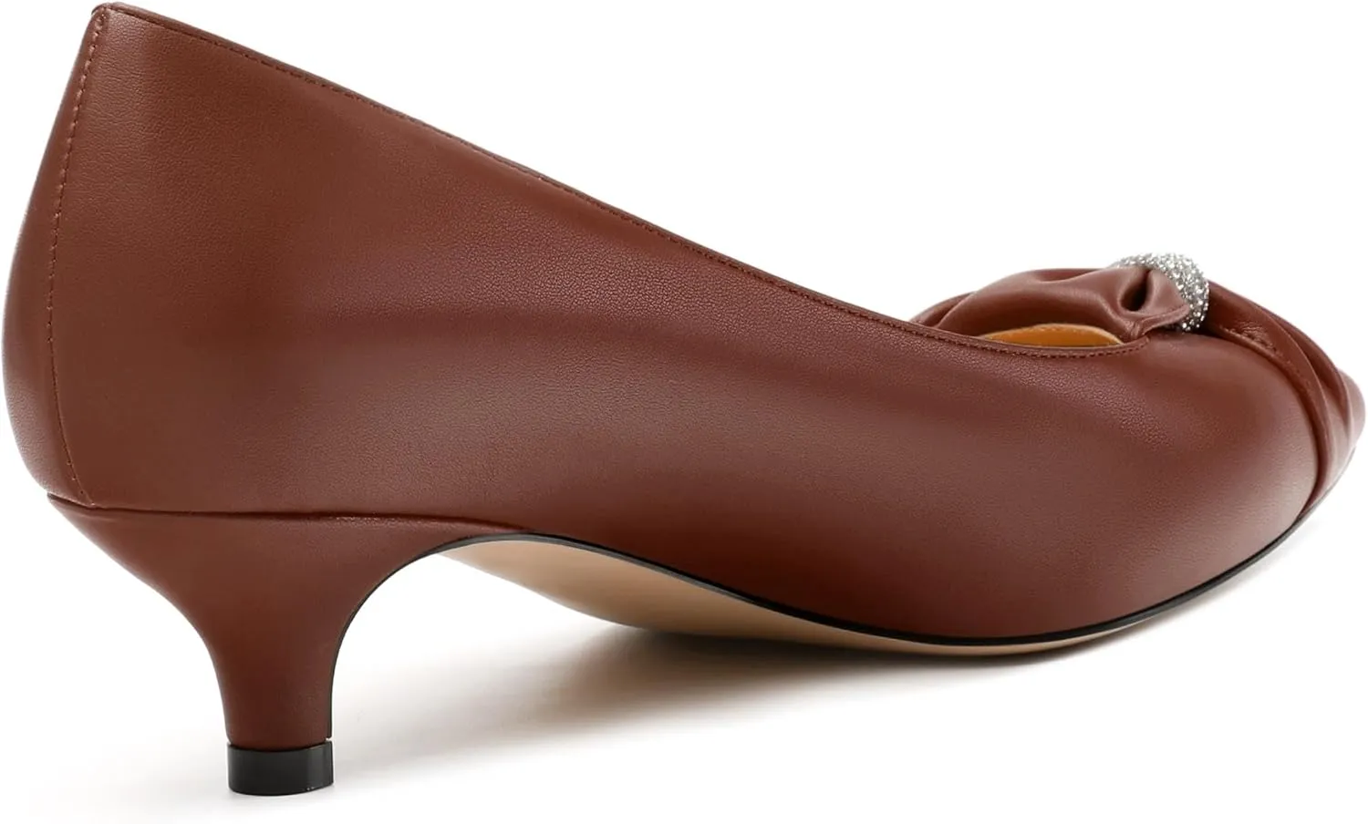 Womens Kitten Heel Pumps, Pointed Toe Dress Pumps for Women, Daily Pumps Shoes with Bow Tie
