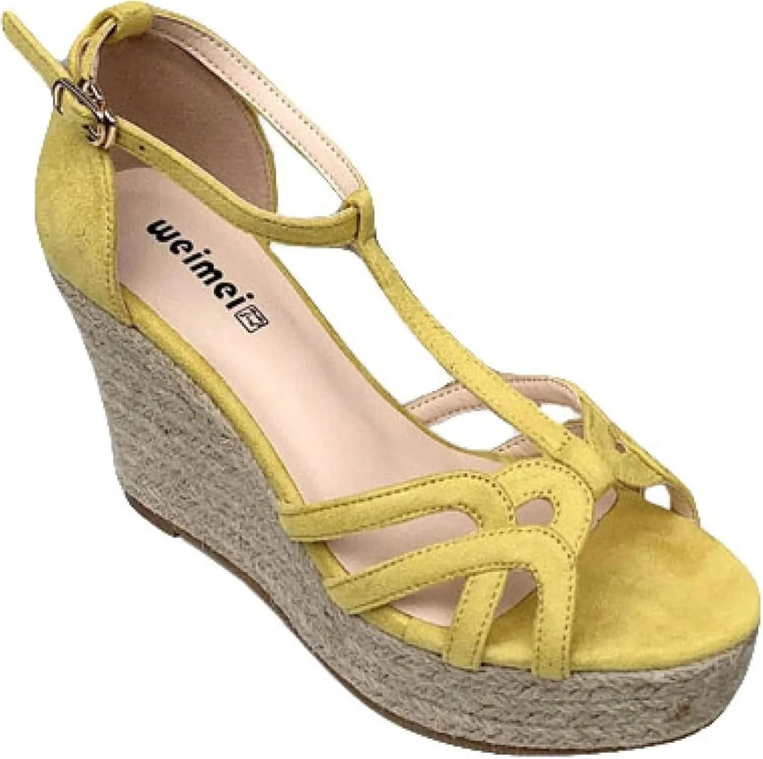 Women's Lace up Open Toe High-heeled Thick Soled Dress Shoes Ankle T-shaped Wedge Sandals Suitable for Parties