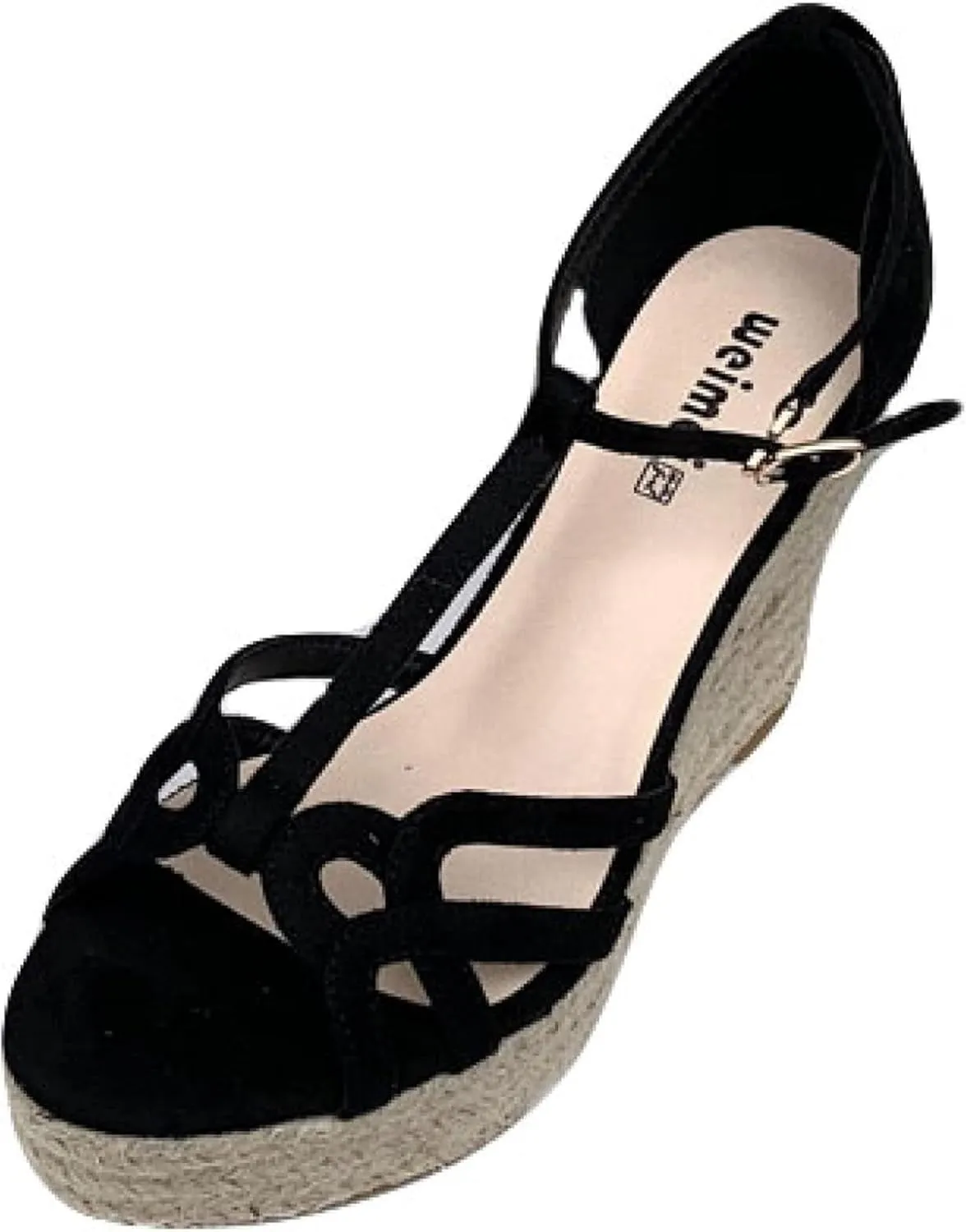 Women's Lace up Open Toe High-heeled Thick Soled Dress Shoes Ankle T-shaped Wedge Sandals Suitable for Parties