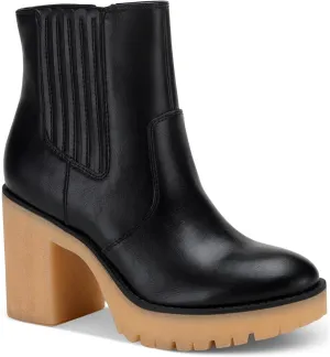 Womens Lennii Faux Leather Platform Ankle Boots