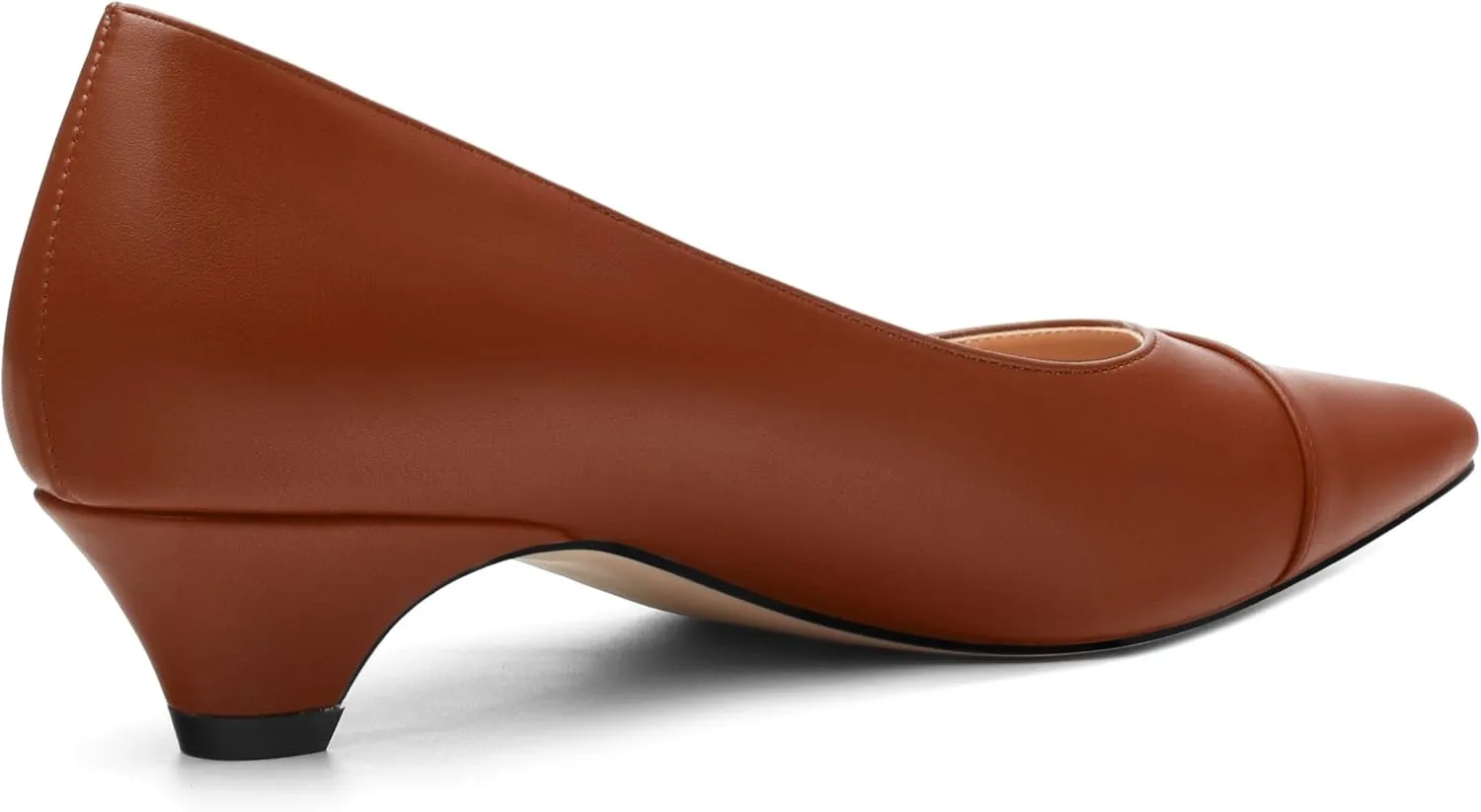 Women's Low Heel Pumps Closed Pointed Toe Kitten Heels Slip on Pumps 1.4 Inch Casual Dress Heels for Women