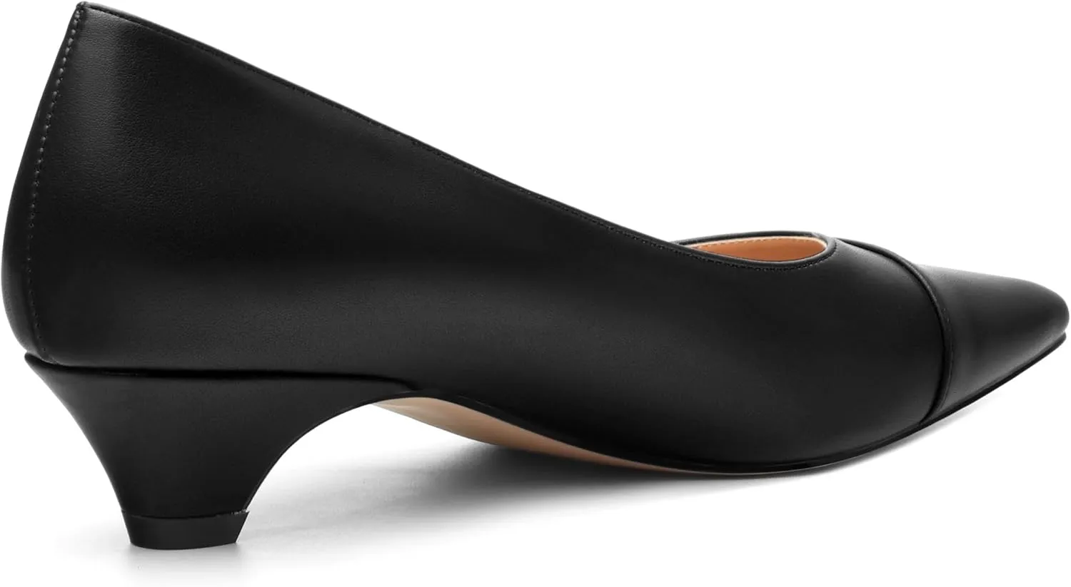 Women's Low Heel Pumps Closed Pointed Toe Kitten Heels Slip on Pumps 1.4 Inch Casual Dress Heels for Women