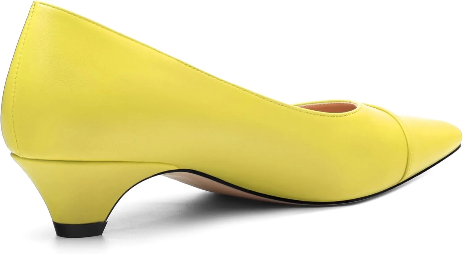 Women's Low Heel Pumps Closed Pointed Toe Kitten Heels Slip on Pumps 1.4 Inch Casual Dress Heels for Women