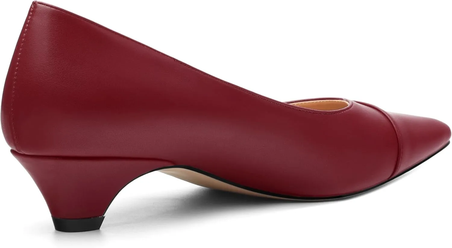 Women's Low Heel Pumps Closed Pointed Toe Kitten Heels Slip on Pumps 1.4 Inch Casual Dress Heels for Women