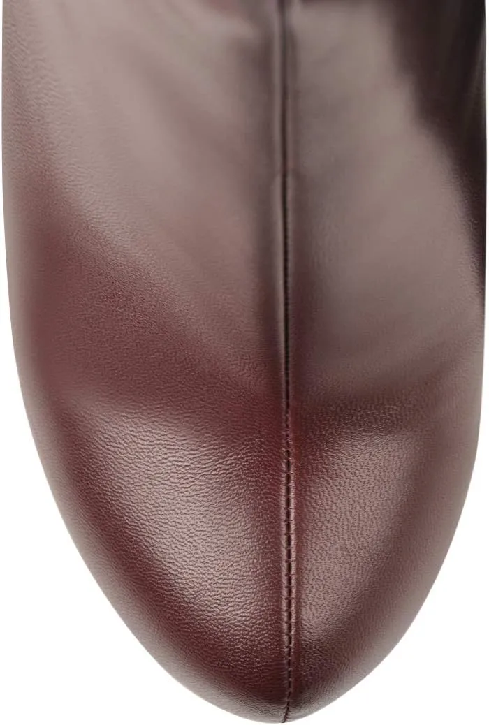 Women's Over The Knee Pull On Buckle Stiletto Heeled Lace Up Boots