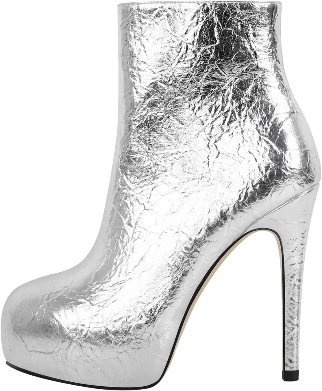 Women's Platform Ankle Boots Faux Leather Stilettos High Heels