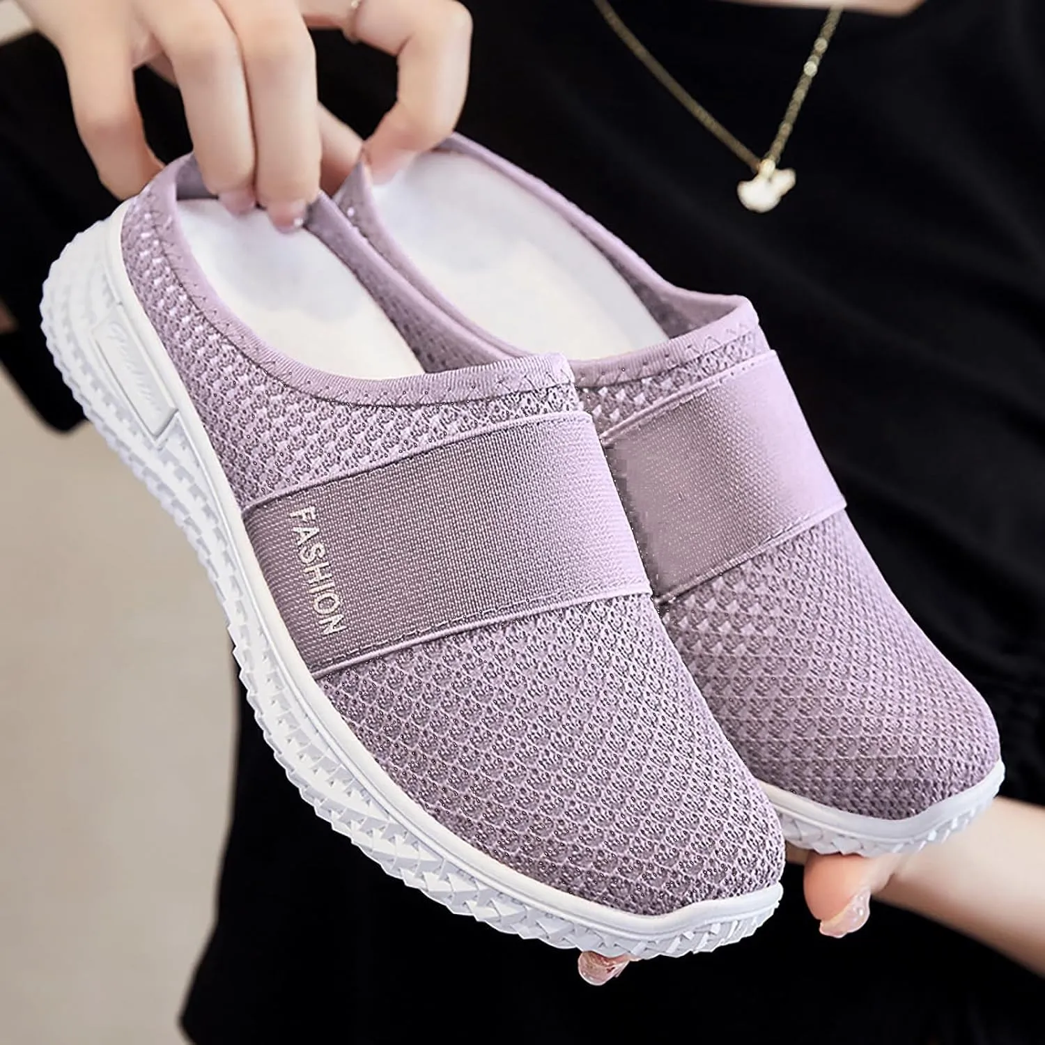 Womens Sandals Diabetic Air Cushion Slip on Shoes Orthopedic Support with Breathable Mesh Upper Non Slip Sole Lightweight Platform Sandal for Casual Walking Travel All Day Comfort 2025