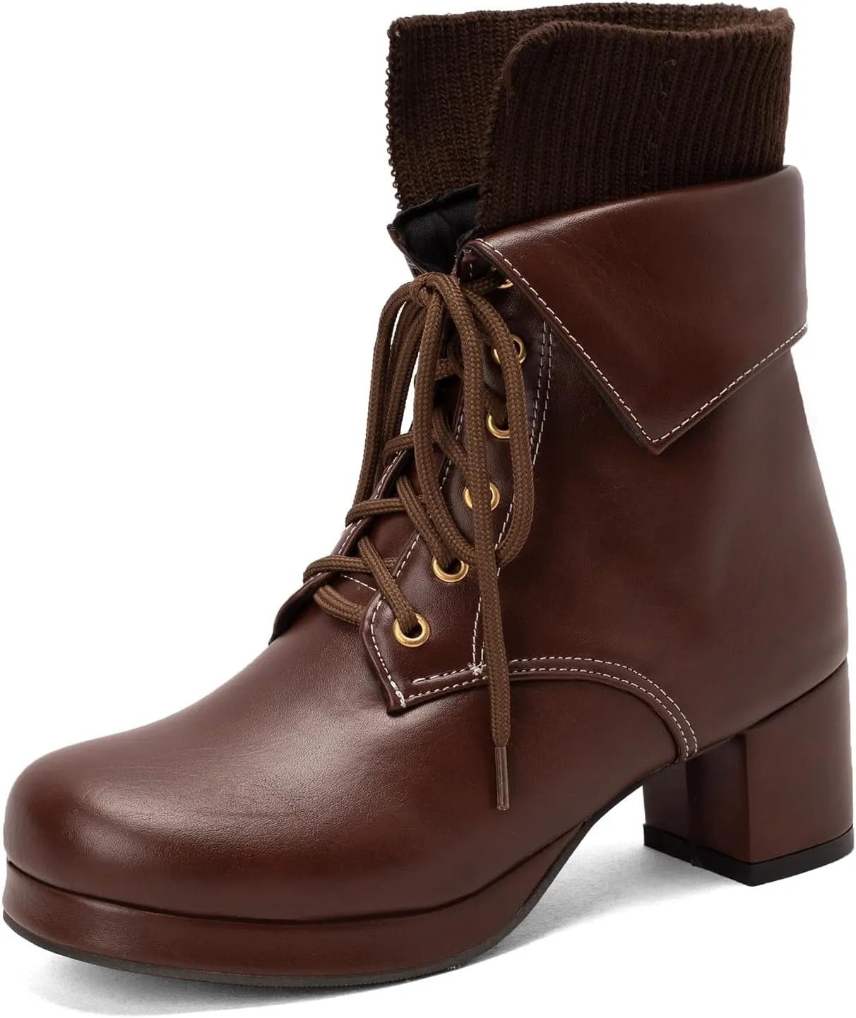 Women's Sexy Chunky Platform Booties Shoes, Goth Dress Ankle Boots, Gothic Fashion Heeled Combat Boots