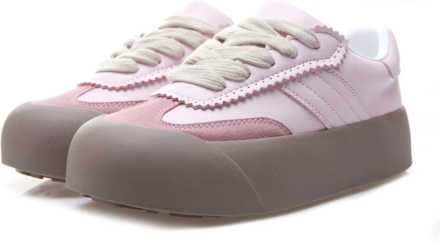Women's Skateboard Shoes Chunky Platform Sneakers Lace-Up Low Top Comfortable Casual Shoe