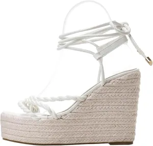 Women's Sloping Heel, Exposed Toe, Ankle Strap, Summer Dress, Shoe Platform, Casual Canvas Sandals