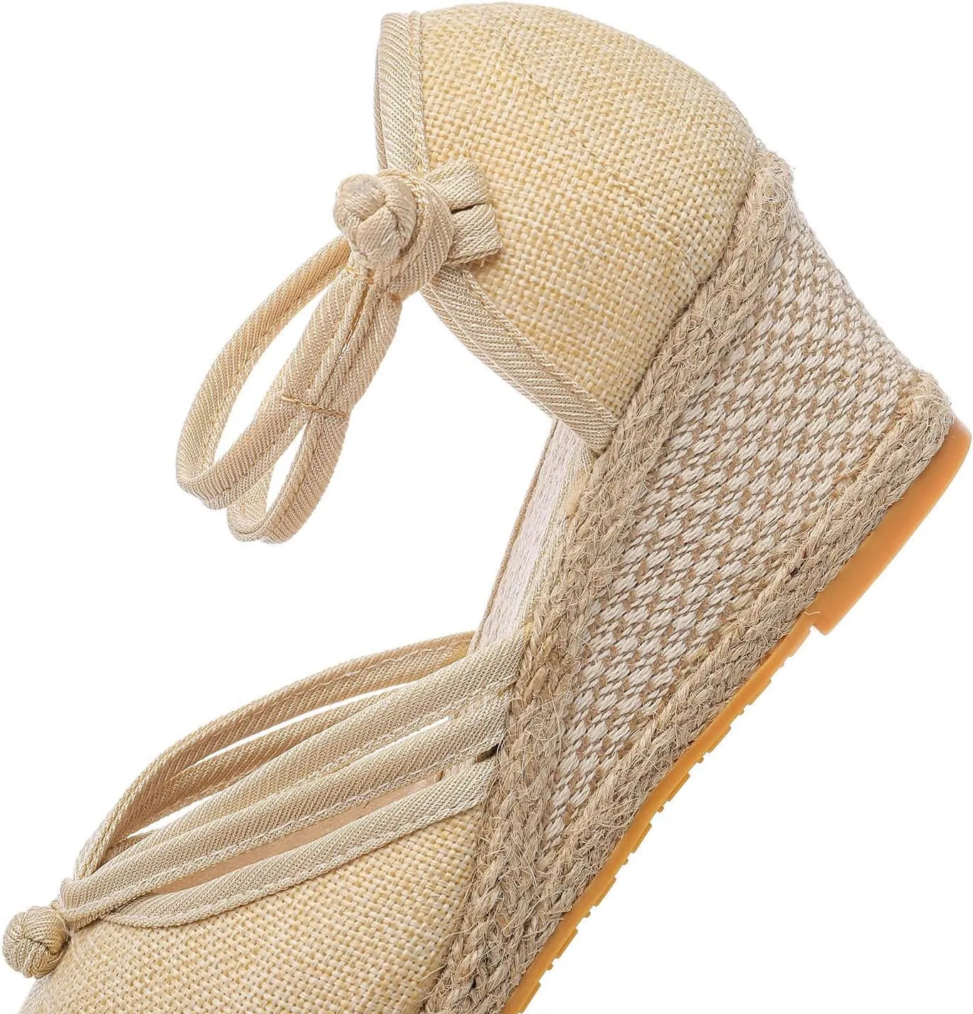 Women's Wedge Sandals Closed Toe Espadrille Sandals With Ankle Wrap Classic Summer Platform Sandals Dressy Canvas Sandals