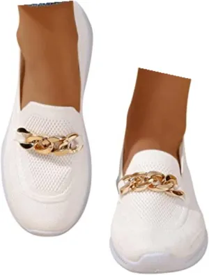 Women's Woven Orthopedic Sneakers Breathable Comfortable Walking Shoes with Arch Support Slip on Tennis Comfy Work Shoes Knit Slip On Loafers
