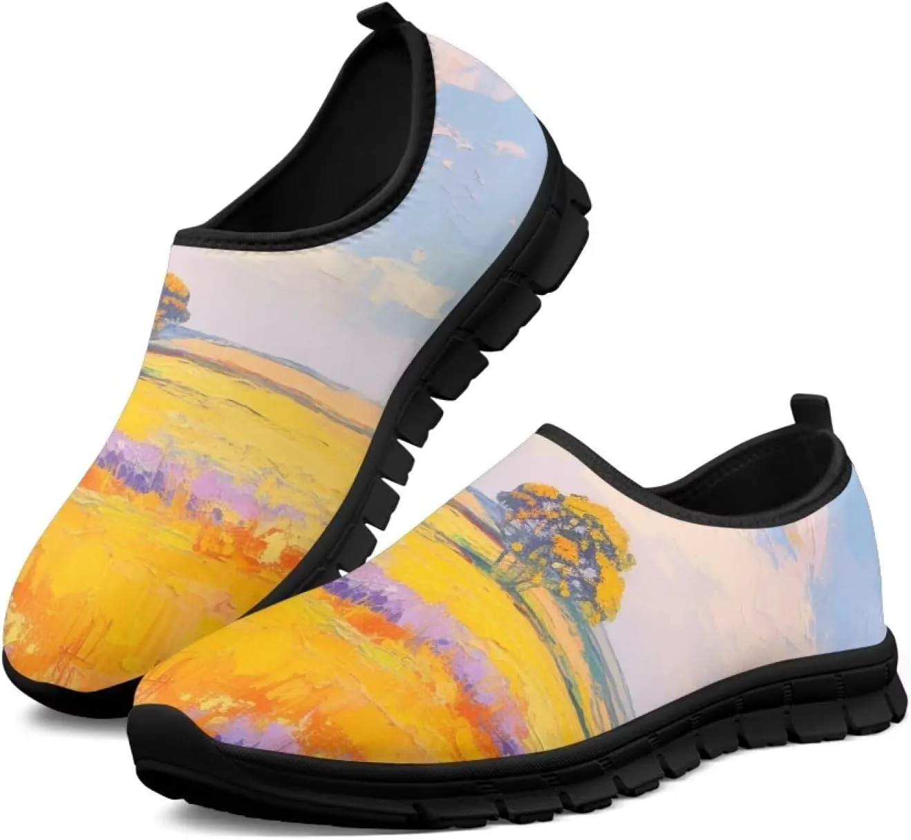 Ystardream Comfortable Shoes for Women Dressy Low Heel Slip On Sneakers