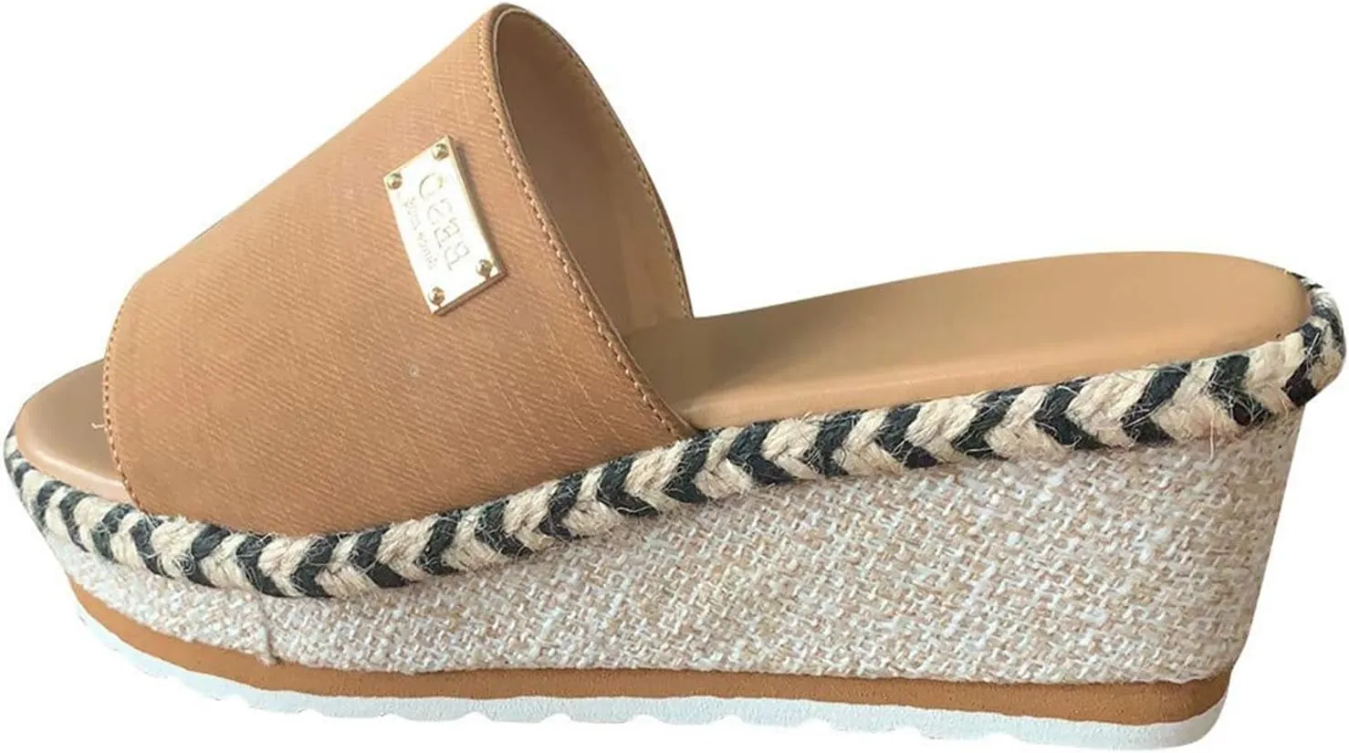 ZHOUYF Wedge Sandals for Women Espadrilles Platform Sandals Open Toe Beach Slide Sandals Thick Slippers Summer Slip on Shoes