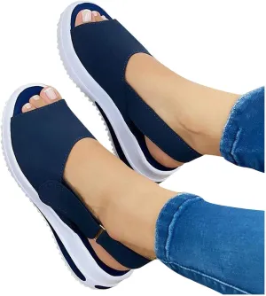 ZHOUYF Women's Walking Sandals Summer Comfy Peep Toe Casual Beach Sandals Adjustable Ankle Strap Platform Sandals for Women
