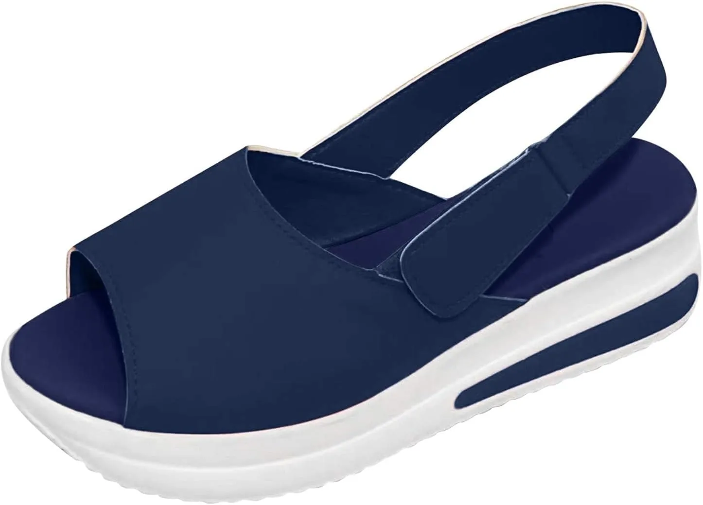 ZHOUYF Women's Walking Sandals Summer Comfy Peep Toe Casual Beach Sandals Adjustable Ankle Strap Platform Sandals for Women